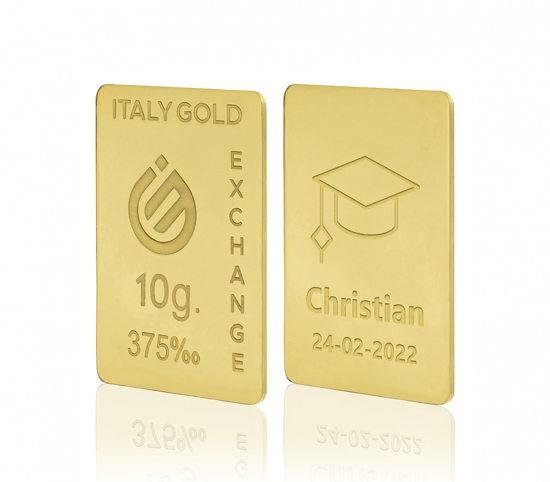Lingou  de Aur cadou pentru Absolvire Facultate 9K de 10 g.  IGE GOLD